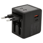 Helix - Adaptateur international 4-en-1 avec ports USB-C et USB-A - Noir-Ports USB-A et USB-C pour une double charge