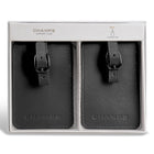 Champs - Collection Onyx Etiquettes de bagages en cuir - Noir-Boucle amovible/ajustable