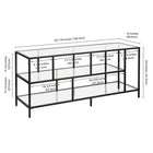 Hudson&Canal Winthrop TV Stand with Glass Shelves for TV's up to 60" - Blackened Bronze-9