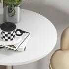 HOMCOM - Table de bar ronde plateau pivotant à 360° et base en acier - blanc-Plateau en MDF avec finition mélaminée pour la protection 
