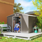Outsunny - Abri de jardin 9,1' x 6,4' x 6,3' avec kit de fondation en acier-Construit en acier galvanisé avec finition peinte pour protection contre les intempéries
