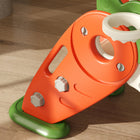 Qaba - Toboggan pliable 3 en 1 pour tout-petits avec panier de basket, thème carotte - orange-Couleur : Orange 