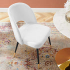 Modway Rouse Performance Velvet Dining Side Chair - White-Dense Foam Padding