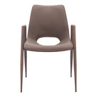 Zuo Desi Dining Chair - Brown/Walnut - Set of 2-Plush and durable faux leather fabric