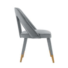 Manhattan Comfort Neda 20.87" Modern Velvet Upholstered Dining Chair - Grey - Set of 2-Inner Seat Depth: 18.5 in. Seat Height: 19.29 in. Inner Seat Width: 19.69 in