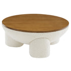 Modway Tridome Round Boucle Upholstered Storage Coffee Table - Natural Ivory-Round Storage Accent Table