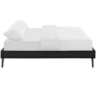 Modway Loryn Vinyl King Bed Frame with Round Splayed Legs - Black-Center Rail with Support Two Legs