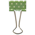 JAM Paper Binder Clips - 3/4" - Green and White Polka Dots & Dark Brown Damask - 10 Pack-Quantity: 10 Clips per Pack | Durable and Reusable