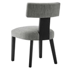 Modway Nalani Fabric Upholstered Dining Chairs - Heathered Weave Grey/Black - 2 Pack-9