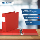 Davis Group Super économie, Reliure à anneaux en “D” inclinés 3 po, paquet de 6 – Rouge-Polypropylène sans PVC