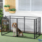 PawHut 6-Panel Heavy Duty Dog Playpen for S/M Dogs - 59" x 32" -Made of steel wires and galvanised pipes for stability