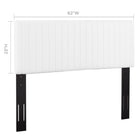 Modway Keira Faux Leather Full/Queen Headboard - White-Vertical Striped Channel Tufting