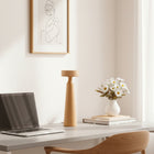 Decent Living Wooden Tower LED Table Lamp-Perfect reading lamp or bedside night stand lights
