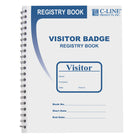 C-Line Visitor Badges with Registry Log - 3-5/8" x 1-7/8" Badge Size - Set of 150 Badges & Log Book-Each book contains 150 self-adhesive visitor badges