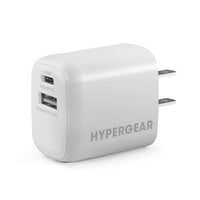 HyperGear 30W Dual Port USB-C PD and 18W USB-A Wall Charger Hub - White-Charge 2 devices at once