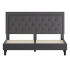 Flash Furniture Roxbury King Size Tufted Upholstered Platform Bed - Dark Grey Fabric-15 Wood Support Slats