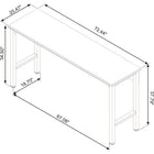 Manhattan Comfort Fortress 72.4" Modern Garage Table - Charcoal Grey-Metal Frame and Base for Durability