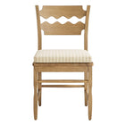 Modway Jax Oak Wood Dining Chair With Wavy Razor Back and Cushion - Weathered Oak Oatmeal Stripe-Fully Assembled