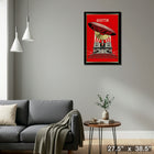 Led Zeppelin Mothership Poster with Gold Vinyl - Framed Print - 27" x 38"-Ready to hang - arrives fully assembled