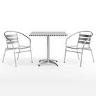 Flash Furniture – Table carrée de 31,5 po en aluminium avec 2 sièges à traverses, intérieur/extérieur (TLH32SQ017BCHR2)-6