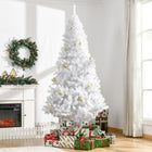 HOMCOM 7' Artificial Christmas Tree with 1230 Branch Tips - White-Safe, stable and easy storage with the stable folding metal stand 