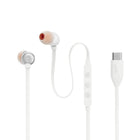 JBL Tune 310C USB Wired Hi-Res In-Ear Headphones - White-Tangle-free flat cable
