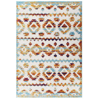 Modway - Reflect Treillis marocain en diamant abstrait Takara Tapis intérieur et extérieur de 5 pi l x 8 pi L - Multicolore-Tapis de treillis marocain en diamant vieilli