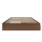 Nexera - Lit Queen 3 tiroirs, Noyer-Accommode un matelas standard de format Queen.  Sommier non requis. Capacité de charge: 500 lbs