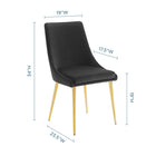 Modway Viscount Modern Accent Performance Velvet Dining Chair - Black-Performance Velvet Polyester Upholstery