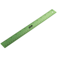 JAM Paper - Règle en aluminium robuste - 12 po - vert citron-Couleur : Acier inoxydable vert citron