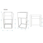 Manhattan Comfort Embassy 21" Mid-Century Modern Faux Leather Upholstered Bar Stool - Cream and Black-Upholstered in Faux Leather with Foam Padding