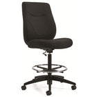 Staples - Tabouret à dossier moyen sans accoudoirs, rembourré Newdale, Fusion en houille, noir-Tabouret à dossier moyen sans accoudoirs