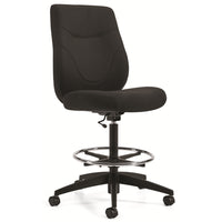 Staples - Tabouret à dossier moyen sans accoudoirs, rembourré Newdale, Fusion en houille, noir-Tabouret à dossier moyen sans accoudoirs
