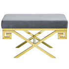 Modway Rove Velvet Performance Velvet Bench - Gold/Grey-Non-Marking Foot Pads