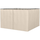 Outsunny 10' L x 10' W Gazebo Curtains with Zipper Doors, Hooks/C-Rings for Patio, Only Curtains - Beige-Provides protection when enjoying leisure time outdoors