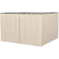 Outsunny - Rideaux de gazebo 10 pi L x 10 pi l avec portes à glissière, crochets/anneaux en C pour patio, rideaux seulement, beige-Offre une protection lors de vos moments de détente en plein air  
