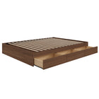 Nexera 3-Drawer Storage Bed Frame - Queen Size - Walnut-Can be paired with different Nexera queen size headboards to create a complete bed set. (sold separately)