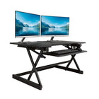 Rocelco 40" Adjustable Desk Riser w/4AC + 2 USB & 1 USB-C - Black-Cable management included. 