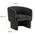 Modway - Muse Tissu Boucle Chaise d’accent en tonneau - Charbon de bois-Tissu Boucle brossé
