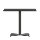 Flash Furniture – Table carrée en stratifié noir de 36 po avec base de 30 x 30 po (XUBK3636T3030)-Dessus en stratifié noir