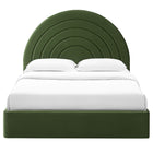 Modway Solana Arched Performance Velvet Full Platform Bed - Moss Green-Platform Bed Frame