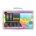 Art 101 Drawing - Sketching & Doodle Wood 111-Piece Art Set-Your art set comes with 111 pieces, providing a variety of mediums to create dynamic drawings and sketches
