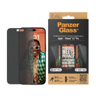 PanzerGlass Privacy Screen Protector for iPhone 15 Pro Max -Black-Confidentiality privacy filter renders the display almost invisible
