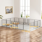 PawHut Heavy Duty Metal Dog Playpen - 31.5" H-Locking latch keeps the door securely closed