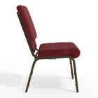Flash Furniture HERCULES Series 18.5"W Stacking Church Chair in Burgundy Patterned Fabric with Gold Vein Frame-Waterfall Seat promotes healthy blood flow