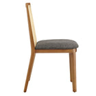 Modway Monarch Wood and Rattan Dining Side Chair - Honey/Natural/Grey-Arrives Fully Assembled