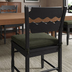 Modway - Jax Bois de chêne Chaise de salle à manger avec dossier ondulé en forme de rasoir et coussin in Sauge Noire-Coussinets de pied non marqués