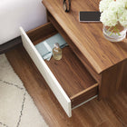 Modway Envision Wall Mount Nightstand - Walnut White-Durable Particleboard Construction