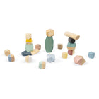 Janod Sweet Cocoon Stacking Stones 20-Piece Set-Stones in delicate colors, sized 12 x 2.5 x 6 cm.