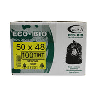 Eco II OXO-Biodegradable Garbage Bags - 50" x 48" - Strong - Clear - 100 Pack-50" x 48"